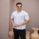 پیراهن لینن مردانه چاپی ترک